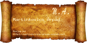 Martinkovics Árpád névjegykártya