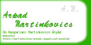 arpad martinkovics business card
